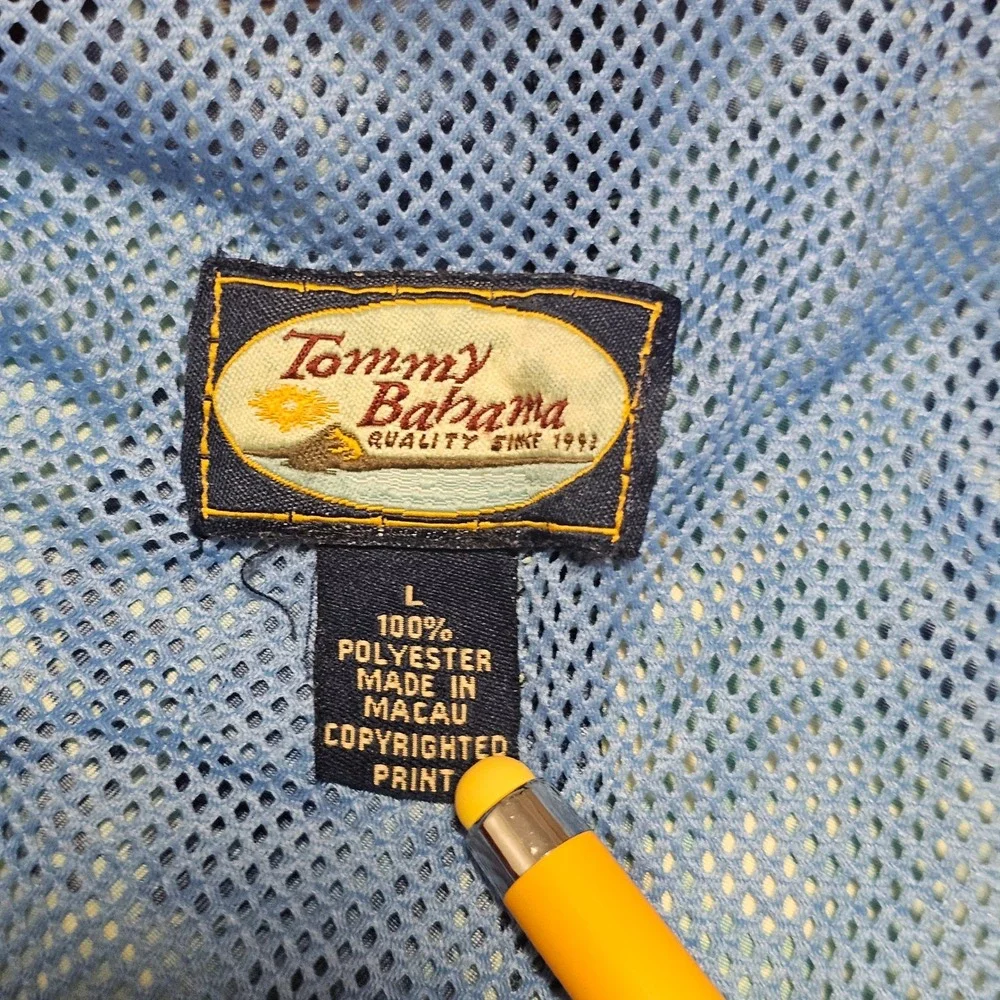 Tommy Bahama Mens Blue Green Pineapple Tropical Print Swim Trunks Mesh Lined L
